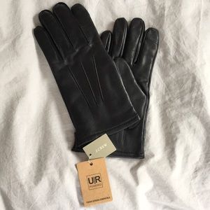 JCrew leather gloves with cashmere lining